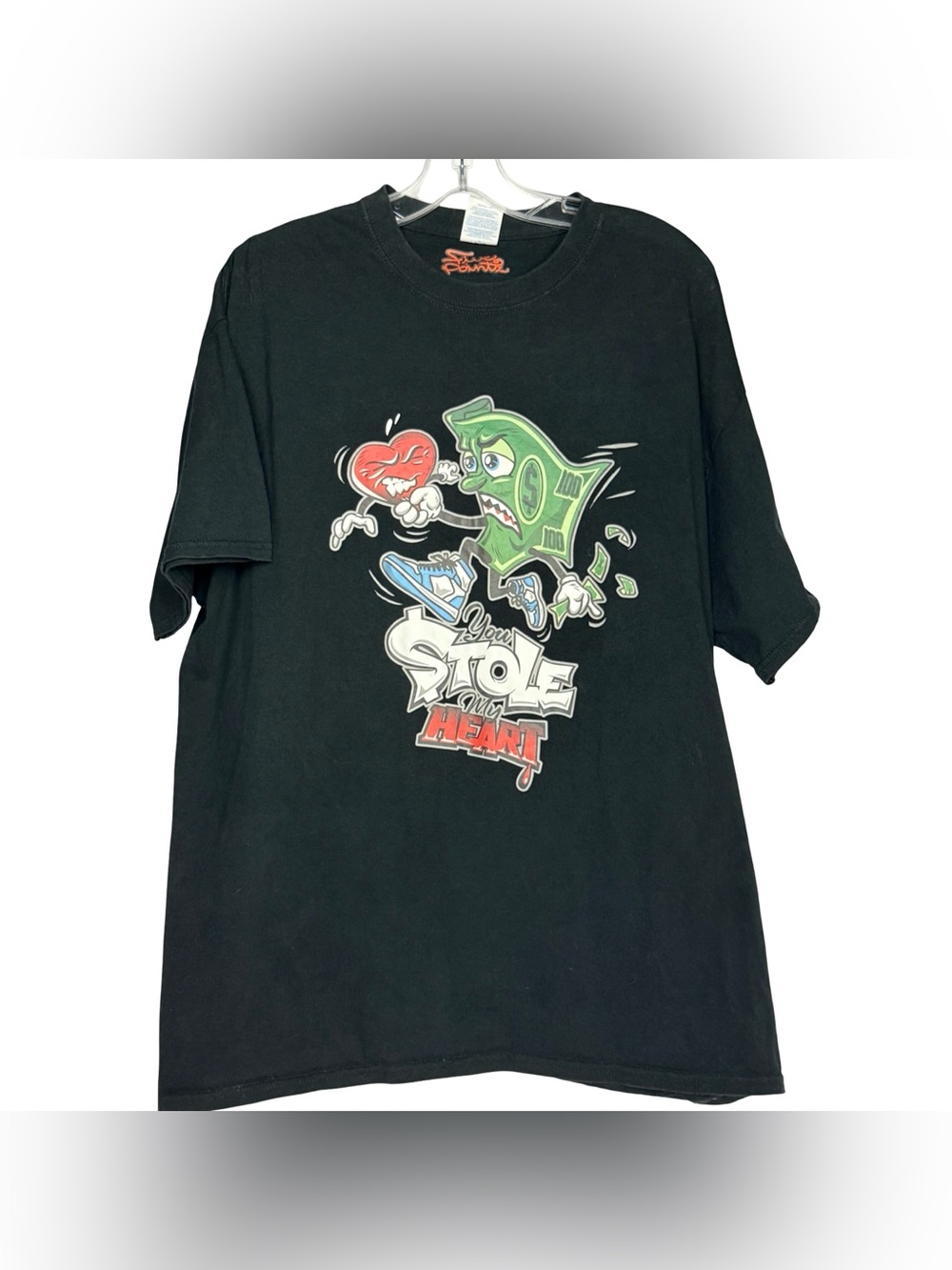 Five Pointz Mens XL You Stole My Heart Graphic Tee Black Streetwear T-Shirt